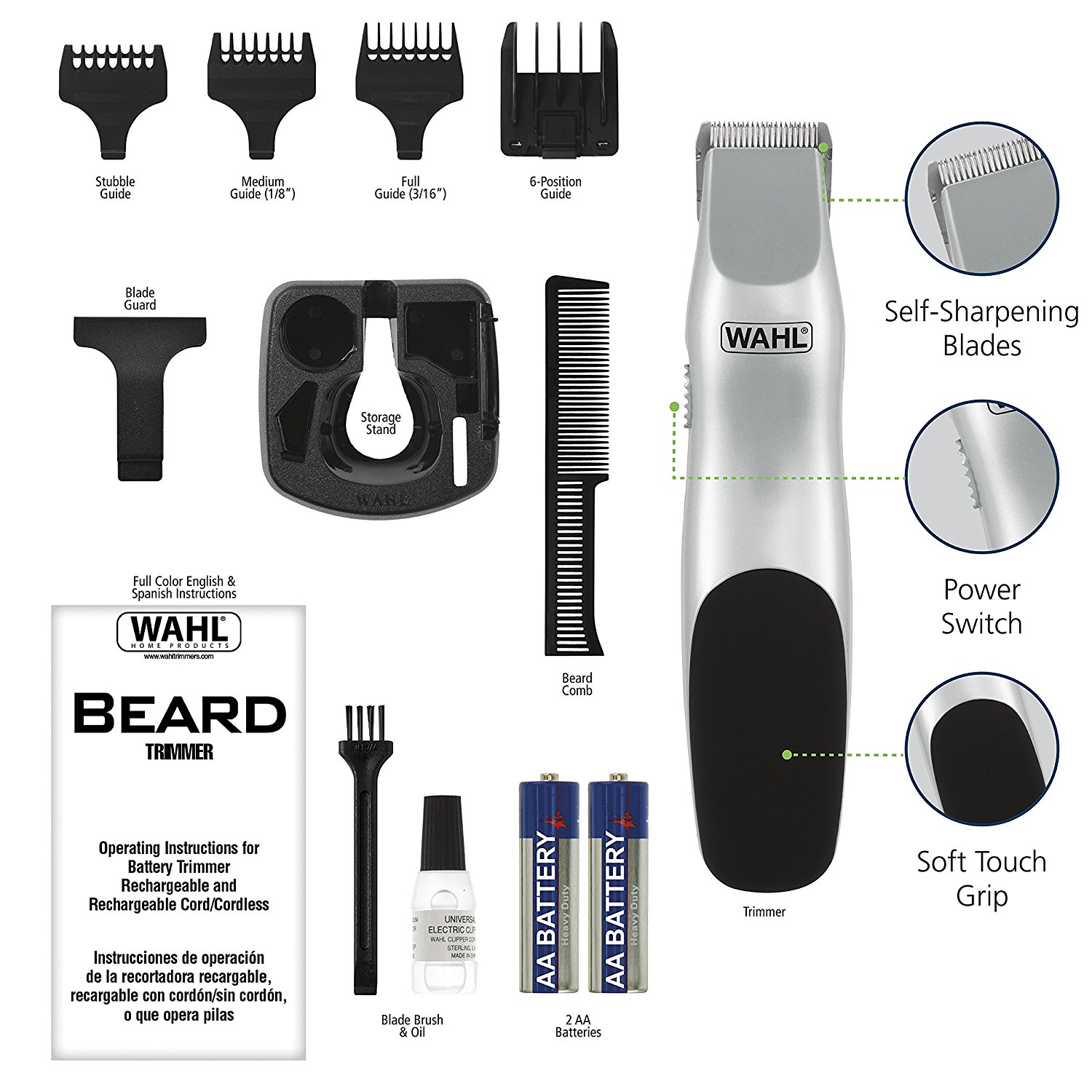 aa battery operated beard trimmer